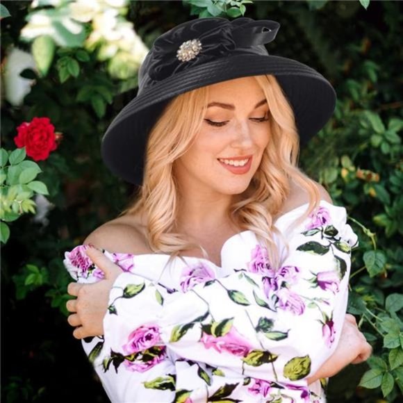 DERBY Cloche Hat for Lady Ss38 Black main image 5